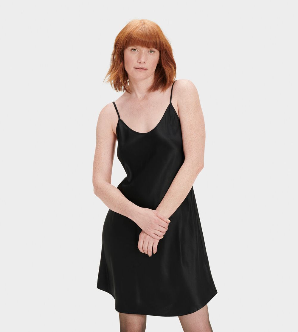 Ugg Dress Womens - Ugg Theda Slip Black - 107DIHSRZ